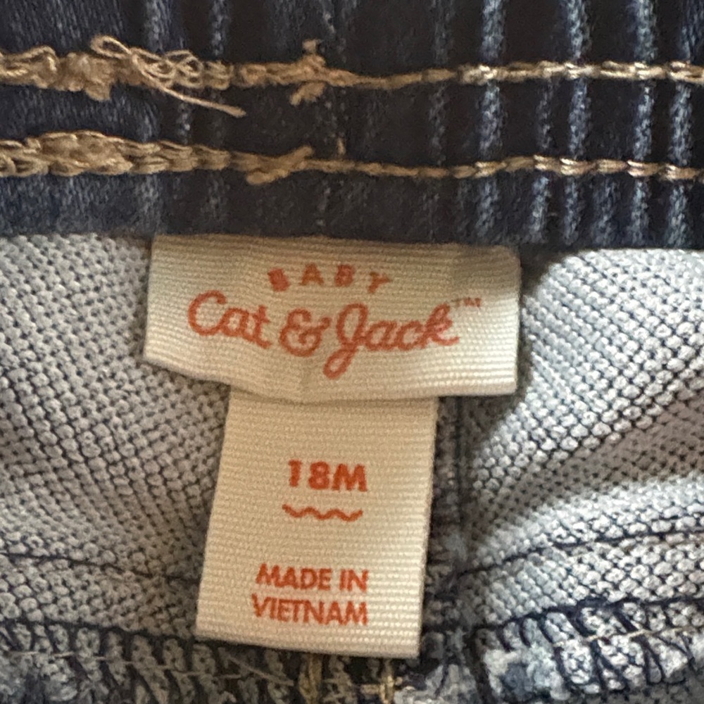 Cat & Jack Navy Waistband with Gold Stitching